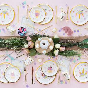 Unicorn Party Supplies Set | Stunning Real Gold Foil | Serves 16